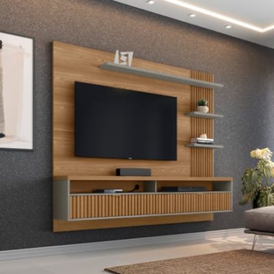 Painel Home para TV até 65" com 2 Portas Ripadas 10x de R$ 169,90