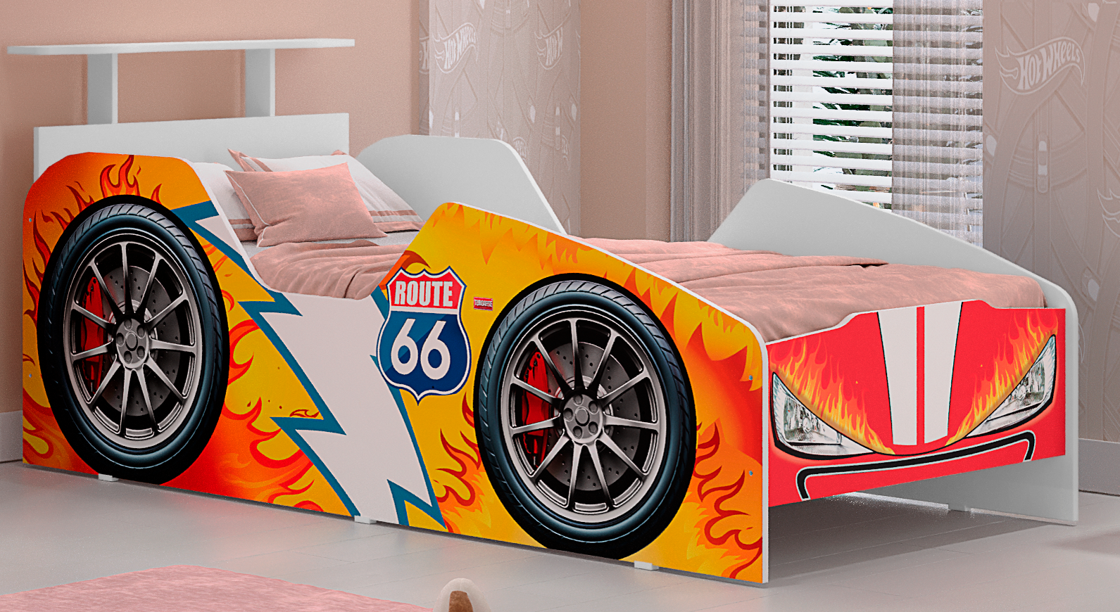 Cama Infantil Carro 100%MDF Racing Car P13 Vermelho - Mpozenato