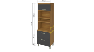 Paneleiro Princesa 2 Portas 1 Gaveta Torre Quente 70 CM 10x de R$ 149,90 - Image 6