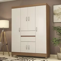 Roupeiro Casal Compacto 6 Portas 2 Gavetas.