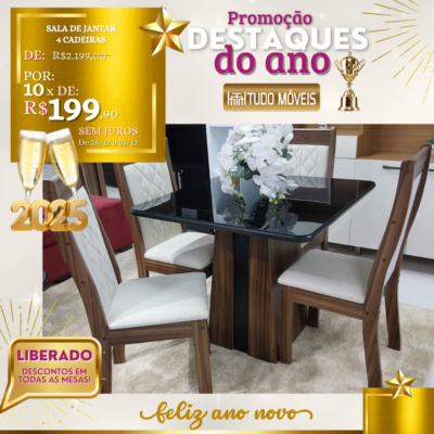 Sala de Jantar 4 Cadeiras 10x de R$ 199,90 - Image 2