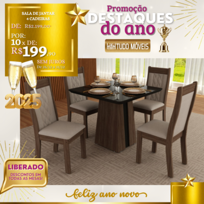 Sala de Jantar 4 Cadeiras 10x de R$ 199,90 - Image 6