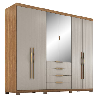 Roupeiro Casal 2.60 M 6 Portas 4 Gavetas 10x de R$ 319,90 - Image 4