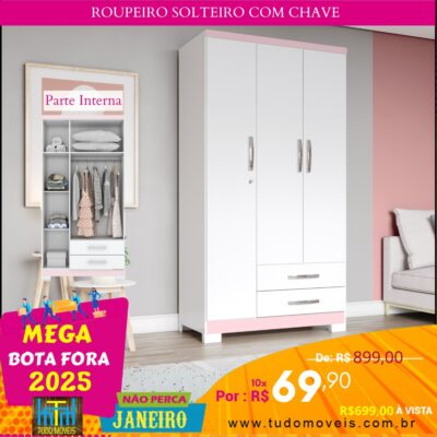 Roupeiro Solteiro com Chave 10x de R$ 69,90 - Image 3