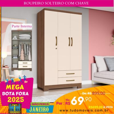 Roupeiro Solteiro com Chave 10x de R$ 69,90 - Image 4