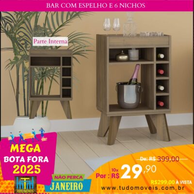 Bar com Espelho e 6 Nichos 10x de R$ 29,90 - Image 3