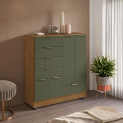 Cômoda 100% MDF 4 Portas 5 Gavetas