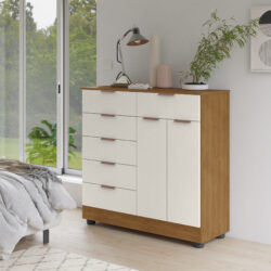 Cômoda 100% MDF 2 Portas 6 Gavetas