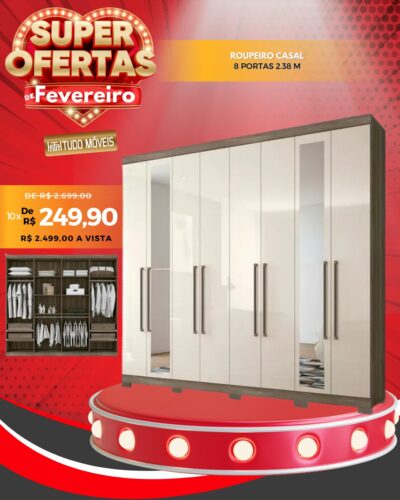 Roupeiro Casal 8 Portas 2.38 M 10x de R$ 249,90 - Image 2