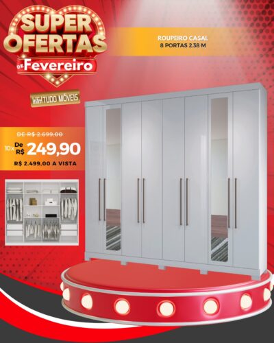 Roupeiro Casal 8 Portas 2.38 M 10x de R$ 249,90 - Image 4