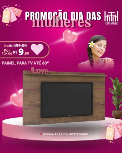 Painel para TV até 60" 10x de R$ 9,90