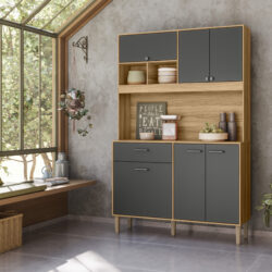 Kit Cozinha MDF 6 Portas 1 Gaveta