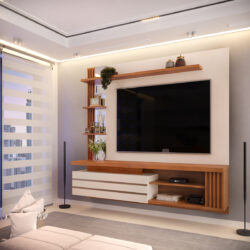 Painel com 1 Porta Basculante para TVs até 55" 10x de R$ 139,90