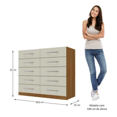 Cômoda Compacto 10 Gavetas 10x de R$ 79,90 - Imagem 4