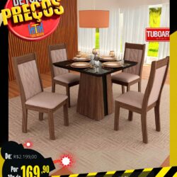 Sala de jantar naomi por apenas 10x de R$169,90