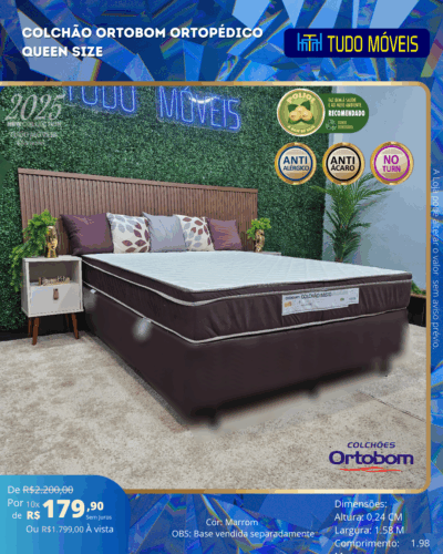 Colchão Fit Ortopédico Queen Size  10× de R$ 179,90
