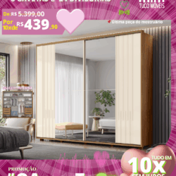 Roupeiro vicenza por apenas 10x de R$ 439,90 sem juros no cartão
