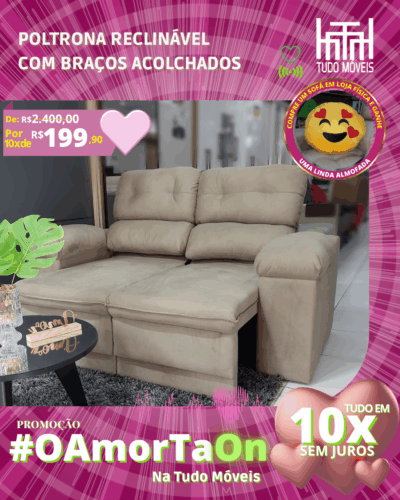 Sofá Retrátil e Reclinável com Almofada por apenas 10x de R$ 199,90 sem juros no cartão - Imagem 2