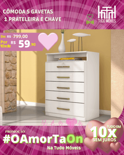 Cômoda triunfo por apenas 10x de R$ 59,90 sem juros no cartão