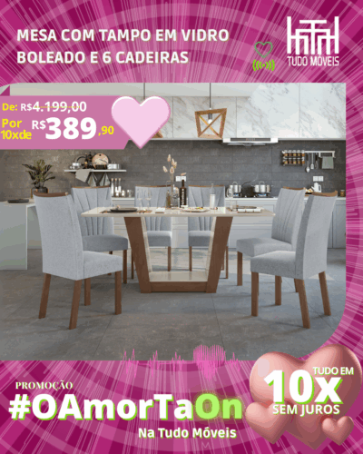 Mesa de Jantar 6 Cadeiras por apenas 10x de R$ 389,90 sem juros no cartão - Imagem 2