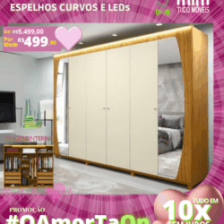 Mega Guarda-Roupa Casal por apenas 10x de R$499,90 sem juros no cartão