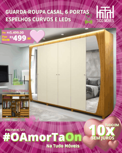 Mega Guarda-Roupa Casal por apenas 10x de R$499,90 sem juros no cartão