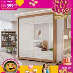Roupeiro Luna de R$4.299,00 Por apenas 10x de R$399,90 sem juros no cartão