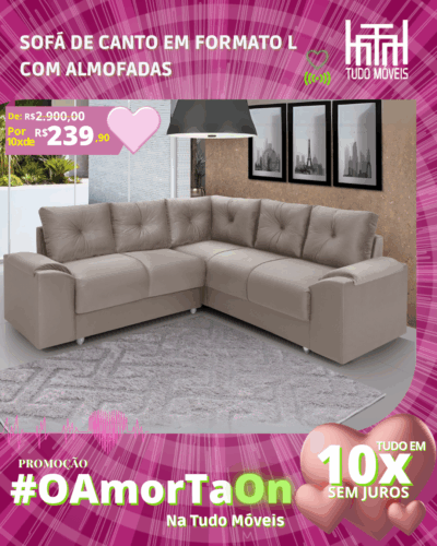 Sofá de Canto em Formato L com Almofadas por apenas 10x de R$ 239,90 sem juros no cartão - Imagem 2