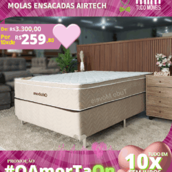 Conjunto Box Ortobom Casal com Molas Ensacadas por apenas 10x de R$ 259,80 sem juros no cartão