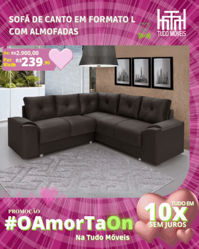 Sofá de Canto em Formato L com Almofadas por apenas 10x de R$ 239,90 sem juros no cartão - Imagem 3