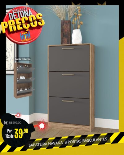 Sapateira havana 3 portas por apenas 10x de R$39,90