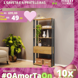 Livreiro Moderno por apenas 10x de R$ 49,90 sem juros no cartão