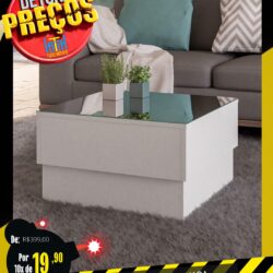 Mesa de centro espelhada por apenas 10x de R$19,90
