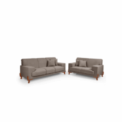 Conjunto de Sofá 2 e 3 lugares com Pés em Madeira Maciça 10x de R$369,90
