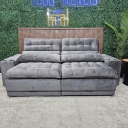 Sófá Retrátil Reclinável com mega Ppillowtop e porta copos