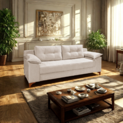 Sofá Fixo 3 Lugares com Pillowtop nos Braços