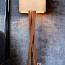 Luminária Abajour de Chão com Pés em Madeira Maciça  10x de 79,90