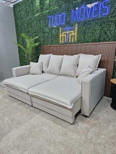 Sofá Cama Retrátil Reclinável em linho 10x de R$429,90 - Imagem 2