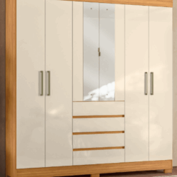 Roupeiro 100% MDF 6 Portas 4 Gavetas com Espelho por apenas