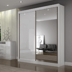 Roupeiro Casal 100%  MDF com 1 Porta Espelhada