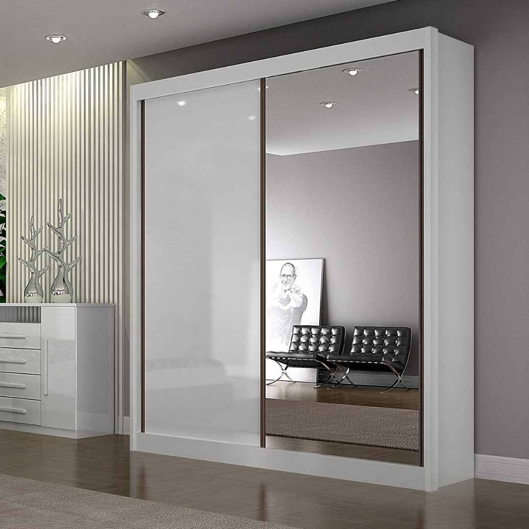 Roupeiro Casal 100%  MDF com 1 Porta Espelhada