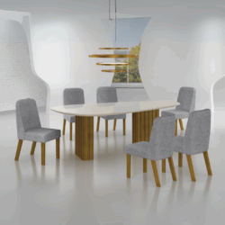 Conjunto de Jantar com Tampo Orgânico