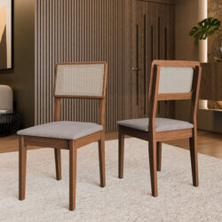 Cadeira em Tela com Assento Estofado