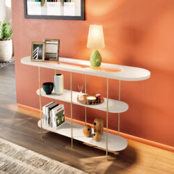 Aparador Sofisticado em 100% MDF com Pés em Aço Dourado