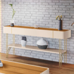 Aparador Requintado com Pés em Aço Dourado