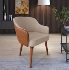 Poltrona Sofisticada com Pés em Mdeira Maciça.