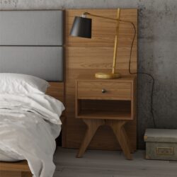 Mesa de Cabeceira 100% MDF com 1 Gaveta e 1 Nicho.