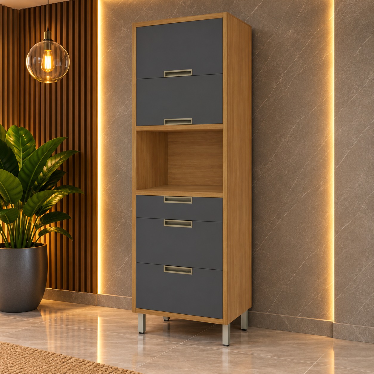 Paneleiro 100% MDF - 2 Portas 3 Gavetas - IMPERATRIZ - Imagem 3