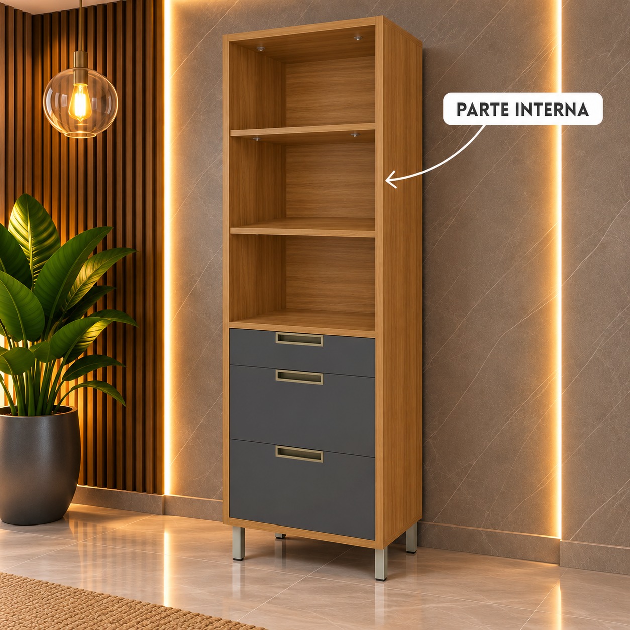 Paneleiro 100% MDF - 2 Portas 3 Gavetas - IMPERATRIZ - Imagem 4