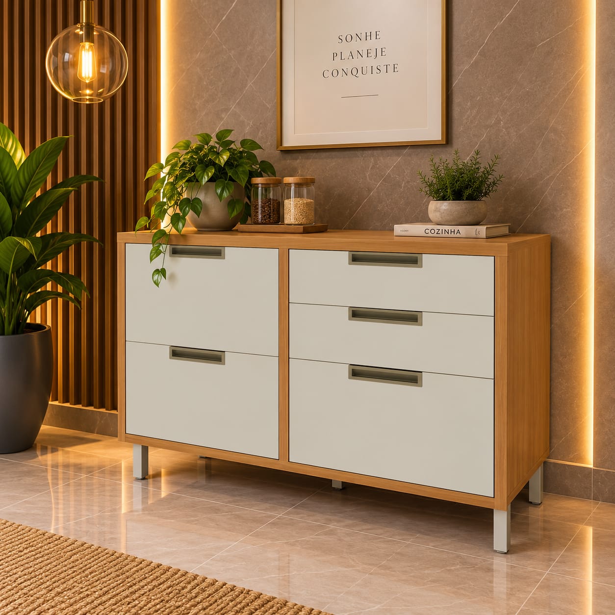 Balcão 1 Porta e 4 Gavetas – 100% MDF